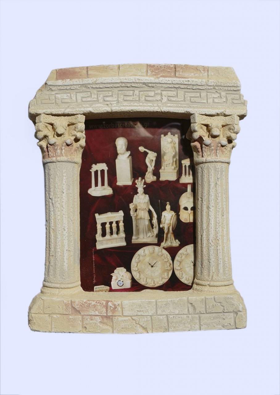 Greek plaster picture frame with Corinthian columns